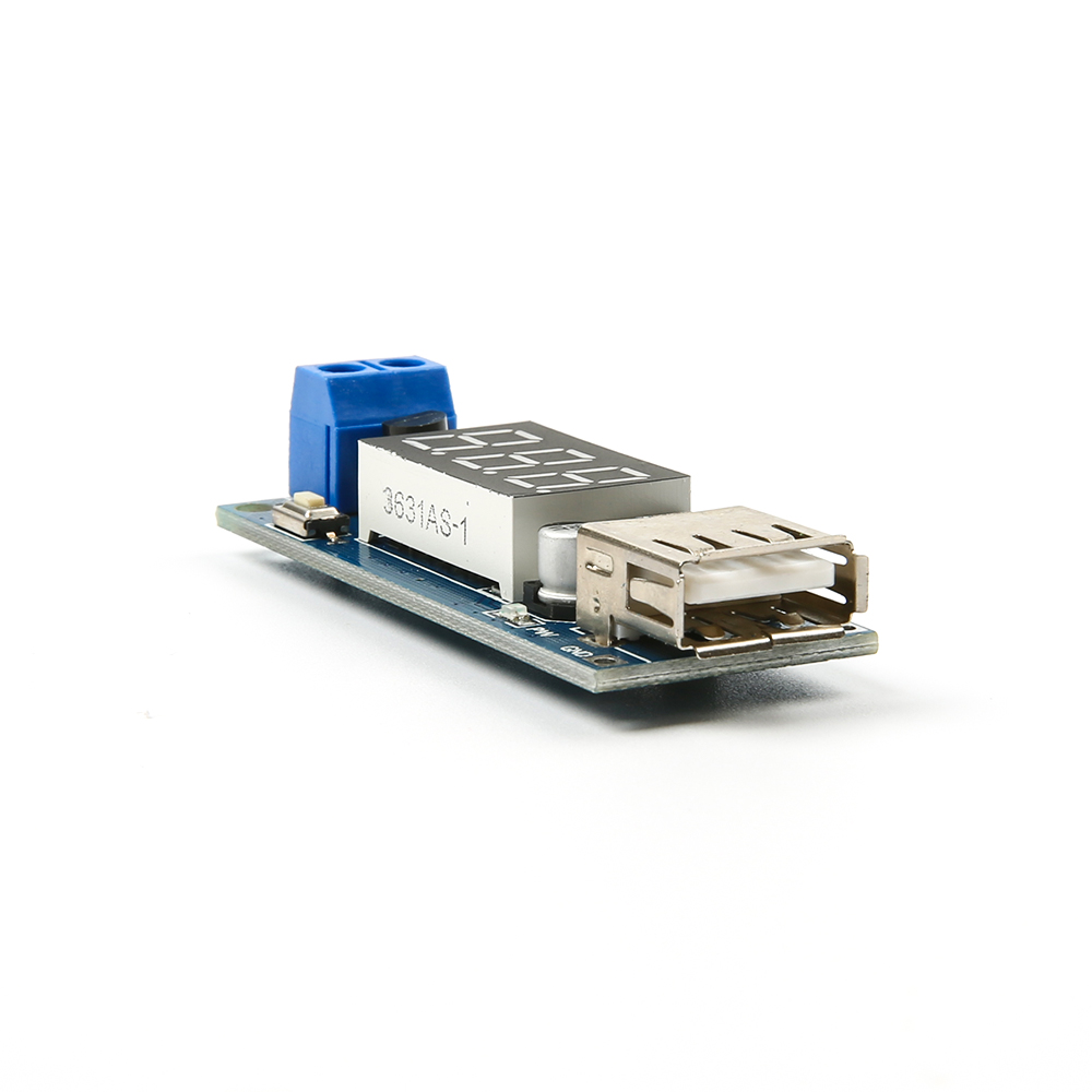 Понижающий преобразователь напряжения с USB разъёмом и вольтметром, DC-DC 40-5в 2А